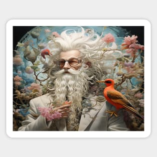 Wizard with Long White Beard and Glasses Sticker